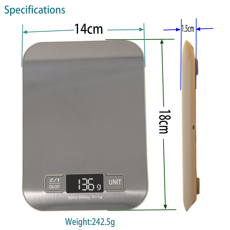 Електронна LED дигитална кухня мащаб хранителна диета пощенски баланс тегло тегло